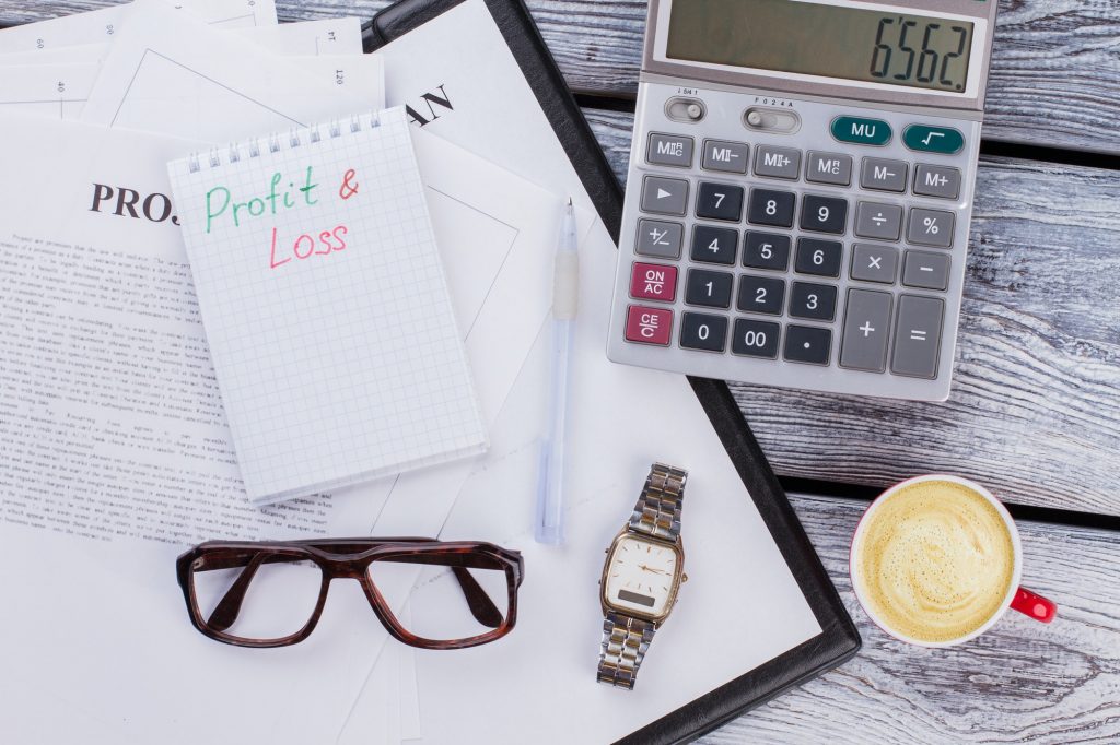 Profit and loss concept.